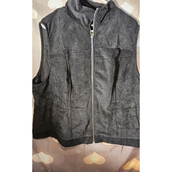 NWOT Agnes Orinda Women's Sleeveless Zipper Side Pocket Corduroy Vest Jacket 2X - Picture 8 of 8